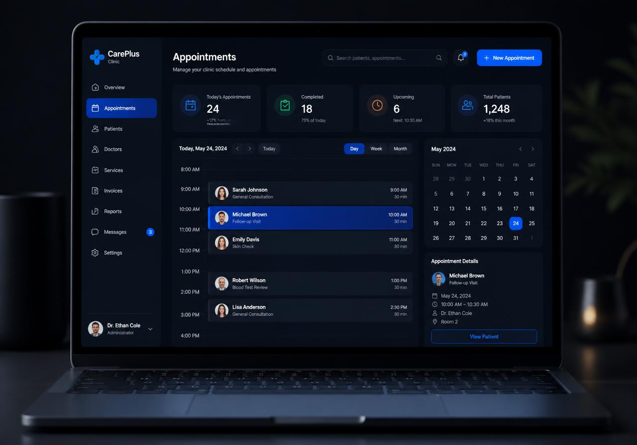 Clinic Management System interface preview